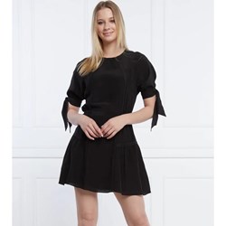 Sukienka The Kooples mini z krótkimi rękawami casual czarna z okrągłym dekoltem  - zdjęcie produktu