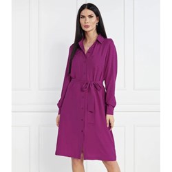 Sukienka fioletowa Pinko koszulowa jedwabna casualowa z długimi rękawami  - zdjęcie produktu