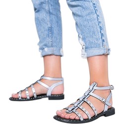 Sandały damskie eleganckie ze skóry ekologicznej  - zdjęcie produktu