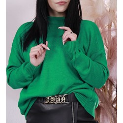 Sweter damski z okrągłym dekoltem klasyczny  - zdjęcie produktu