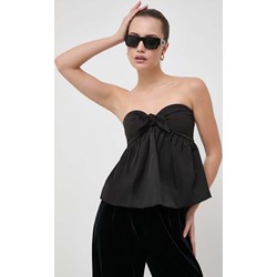Bluzka damska Max & Co. bez rękawów czarna elegancka z gorsetowym dekoltem  - zdjęcie produktu