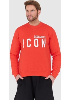 DSQUARED2 Czerwona bluza męska z dużym białym logo icon, Rozmiar S Dsquared2 outfit.pl promocyjna cena - kod rabatowy