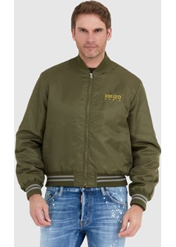 KENZO Zielona kurtka bomberka męska z żółtym logo, Rozmiar L Kenzo promocyjna cena outfit.pl - kod rabatowy