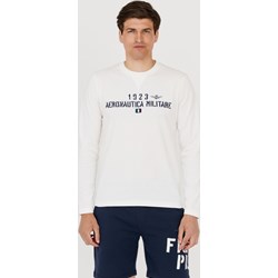 T-shirt męski Aeronautica Militare biały z długimi rękawami  - zdjęcie produktu