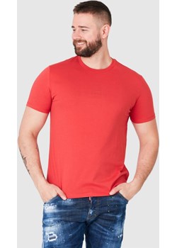GUESS Czerwony t-shirt męski z aplikacją z logo, Rozmiar L Guess outfit.pl - kod rabatowy