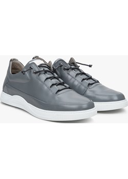 Szare sneakersy męskie ze skóry naturalnej na wiosnę ES 8 ER00112459 Es 8 Estro - kod rabatowy