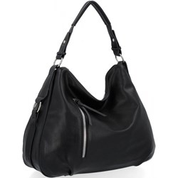 Czarna shopper bag Hernan matowa elegancka na ramię  - zdjęcie produktu