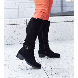 Kozaki damskie Gemre na zamek na obcasie zamszowe na zimę  - zdjęcie produktu