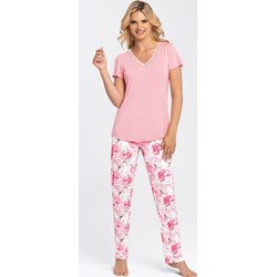 Piżama BABELL różowa z dzianiny koronkowa  - zdjęcie produktu