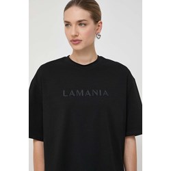 Bluzka damska La Mania z napisami bawełniana z krótkim rękawem  - zdjęcie produktu