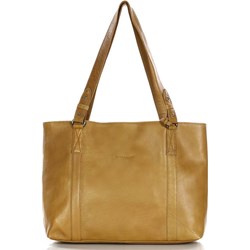Shopper bag Mazzini ze skóry na ramię duża matowa  - zdjęcie produktu