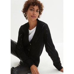 Sweter damski Bonprix czarny w serek  - zdjęcie produktu