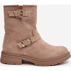 Botki Wd1 na wiosnę zamszowe z zamkiem  - zdjęcie produktu