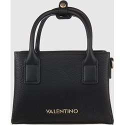 Shopper bag Valentino By Mario glamour czarna na ramię skórzana  - zdjęcie produktu