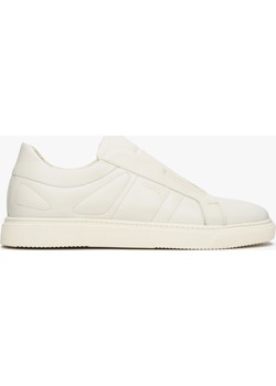 Estro: Jasnobeżowe trampki męskie wsuwane ze skóry naturalnej Estro Estro - kod rabatowy