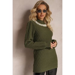 Sweter damski Renee zielony z golfem  - zdjęcie produktu