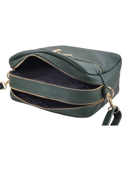 Pojemna torebka skórzana dwukomorowa - Zielona ciemna Barberini`s butyolivier - kod rabatowy