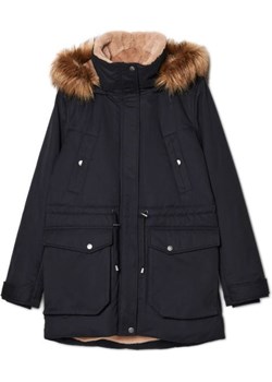 Cropp - Czarna zimowa kurtka z kapturem - czarny Cropp Cropp - kod rabatowy