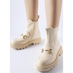 Botki Gemre na płaskiej podeszwie z zamkiem casual  - zdjęcie produktu