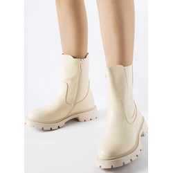 Botki Gemre na wiosnę beżowe na zamek casual  - zdjęcie produktu