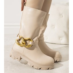 Beżowe botki Gemre  - zdjęcie produktu