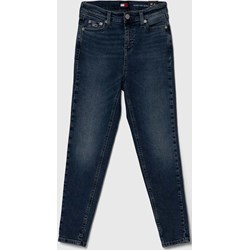 Tommy Jeans spodnie dziewczęce granatowe jesienne  - zdjęcie produktu
