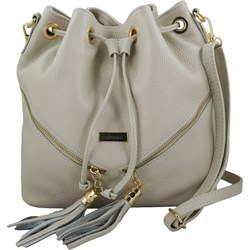 Torebka Barberini`s biała boho na ramię skórzana z frędzlami  - zdjęcie produktu