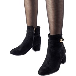 Botki eleganckie na zamek na obcasie  - zdjęcie produktu