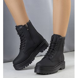 Workery damskie Gemre na płaskiej podeszwie na zimę sznurowane  - zdjęcie produktu