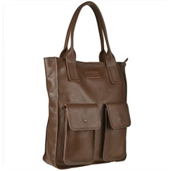 Shopper bag Vera Pelle matowa duża ze skóry  - zdjęcie produktu