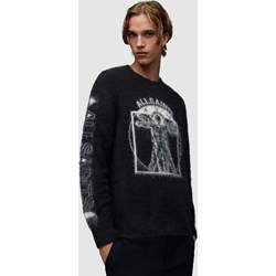 Sweter męski czarny AllSaints z napisem  - zdjęcie produktu