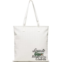 Biała shopper bag Lacoste matowa mieszcząca a7  - zdjęcie produktu