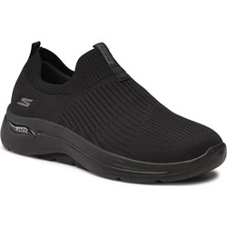 Buty sportowe damskie Skechers sneakersy czarne płaskie  - zdjęcie produktu