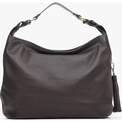 Shopper bag Estro skórzana bez dodatków na ramię  - zdjęcie produktu