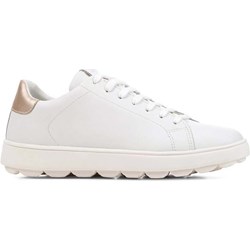 Buty sportowe damskie Geox sneakersy białe ze skóry płaskie sznurowane  - zdjęcie produktu