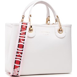 Shopper bag Emporio Armani biała matowa elegancka  - zdjęcie produktu