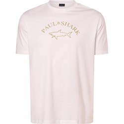 T-shirt męski Paul & Shark w stylu młodzieżowym biały z krótkimi rękawami  - zdjęcie produktu