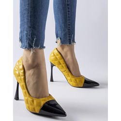 Czółenka z tworzywa sztucznego eleganckie na szpilce bez zapięcia  - zdjęcie produktu