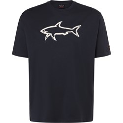 T-shirt męski czarny Paul & Shark w nadruki z krótkimi rękawami  - zdjęcie produktu