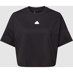 Adidas Sportswear Plus bluzka damska z aplikacjami  z bawełny z okrągłym dekoltem  - zdjęcie produktu