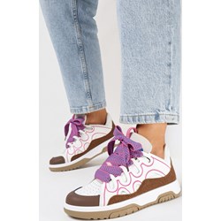 Buty sportowe damskie Born2be sneakersy na wiosnę sznurowane na płaskiej podeszwie  - zdjęcie produktu