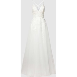 Sukienka Luxuar Fashion na ramiączkach na ślub cywilny maxi z dekoltem w literę v  - zdjęcie produktu