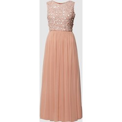 Sukienka Lace & Beads rozkloszowana z okrągłym dekoltem w cekiny  - zdjęcie produktu