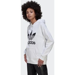 Bluza damska Adidas biała długa sportowa z napisami  - zdjęcie produktu