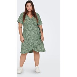 Sukienka zielona ONLY mini w abstrakcyjnym wzorze z krótkimi rękawami  - zdjęcie produktu