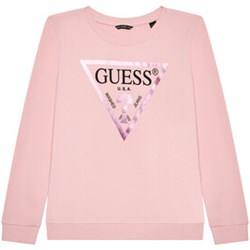 Bluza dziewczęca Guess różowa w nadruki  - zdjęcie produktu