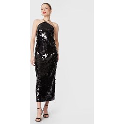 Sukienka Rotate w cekiny z aplikacjami  maxi z okrągłym dekoltem  - zdjęcie produktu