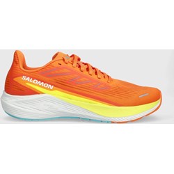 Pomarańczowe buty trekkingowe męskie Salomon sznurowane z tworzywa sztucznego sportowe  - zdjęcie produktu