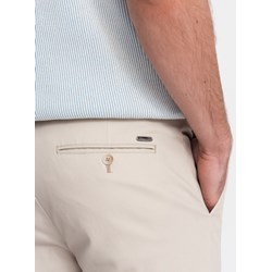 Spodnie męskie beżowe Ombre casualowe z bawełny  - zdjęcie produktu