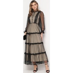 Sukienka Born2be z tiulu rozkloszowana z długim rękawem  - zdjęcie produktu